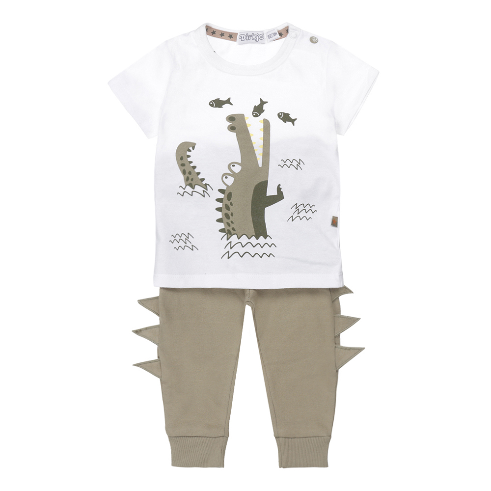 E-shop DIRKJE Set 2.d tričko kr. rukáv + tepláky biela chlapec veľ.68