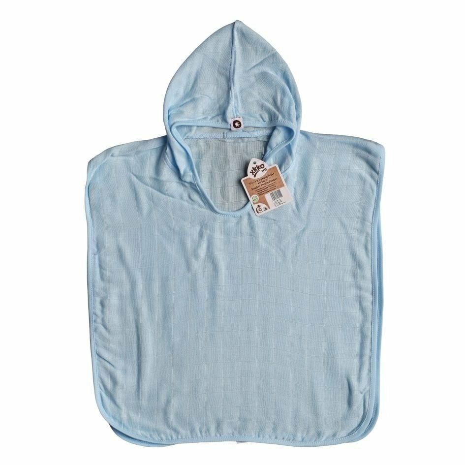 E-shop XKKO BMB Colours Bambusové pončo, baby blue, veľ. 1, 1-2roky