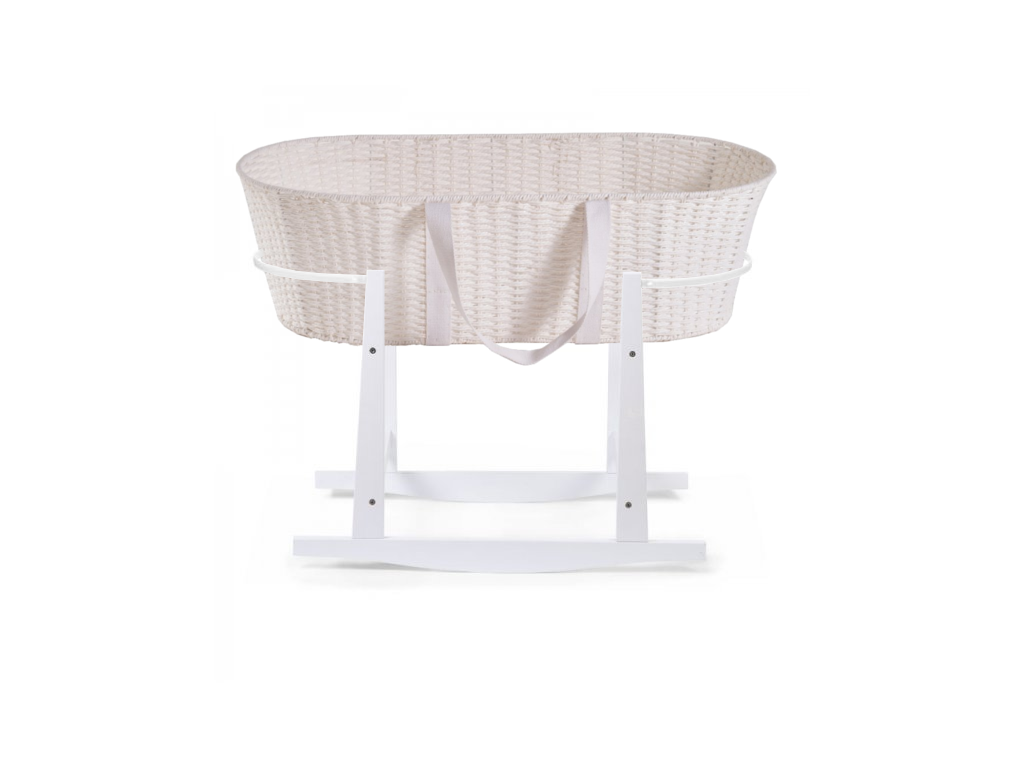 E-shop CHILDHOME Hojdací stojan pre košík White + mojžišov kôš dream white + matrac