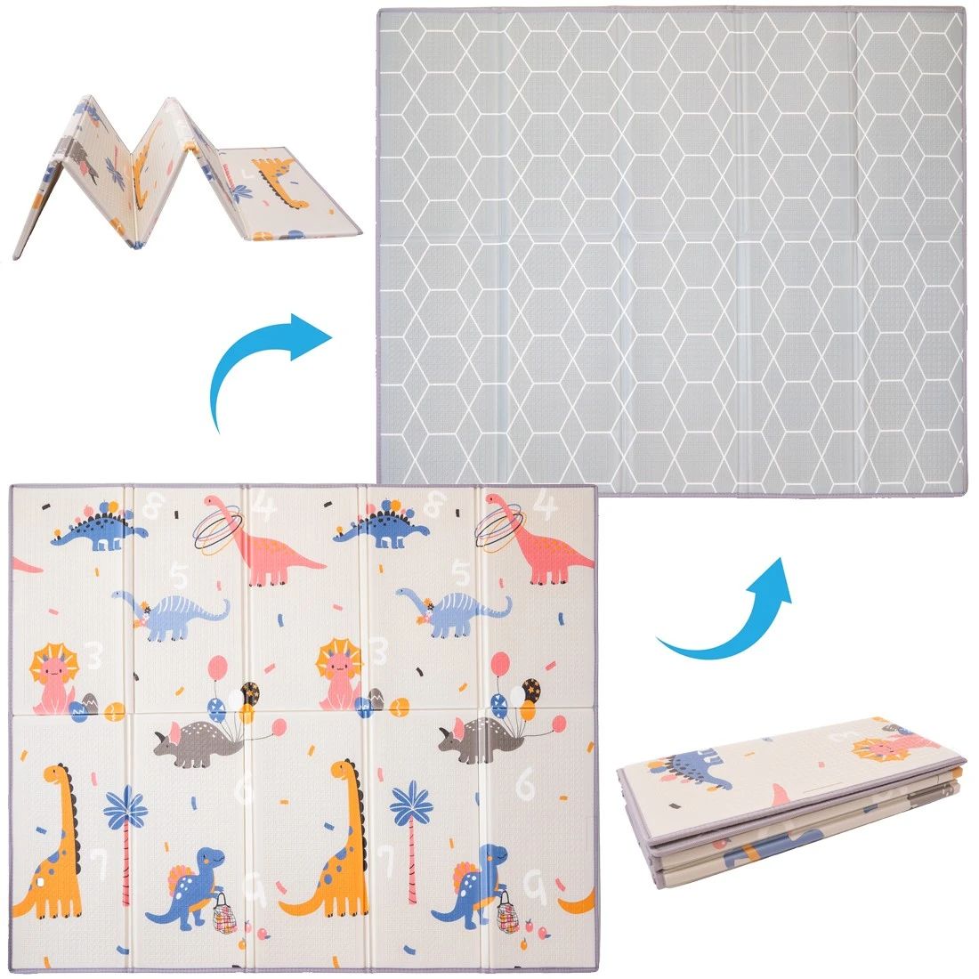 E-shop Reemy obojstranná penová skladacia podložka Dino/Uni 150x180 cm