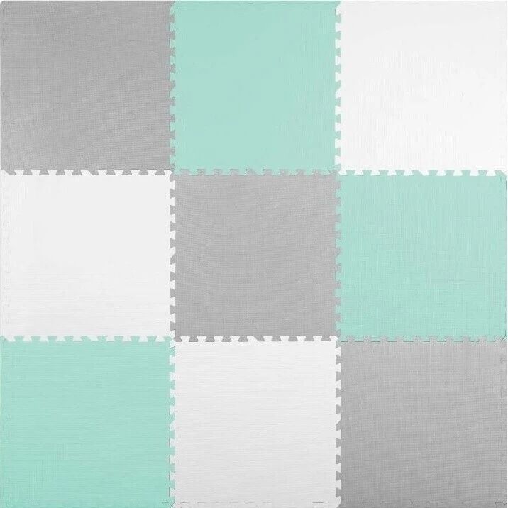 E-shop Reemy Penové puzzle 180x180 cm (60x60 cm štvorce) Green / Grey