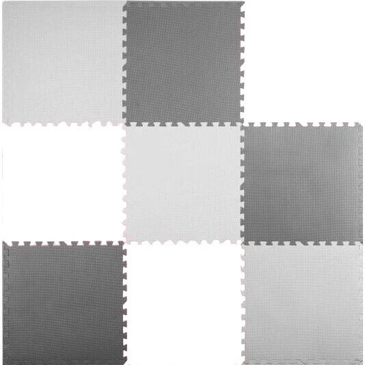 E-shop Reemy Penové puzzle 180x180 cm (60x60 cm štvorce) White / Grey