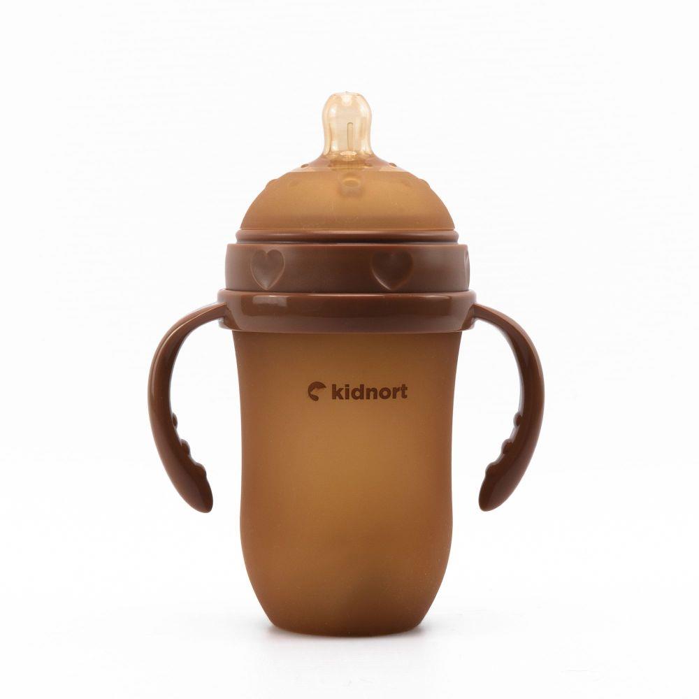 E-shop Kidnort dojčenská fľaša Eple 250ml 6m+ hnedá