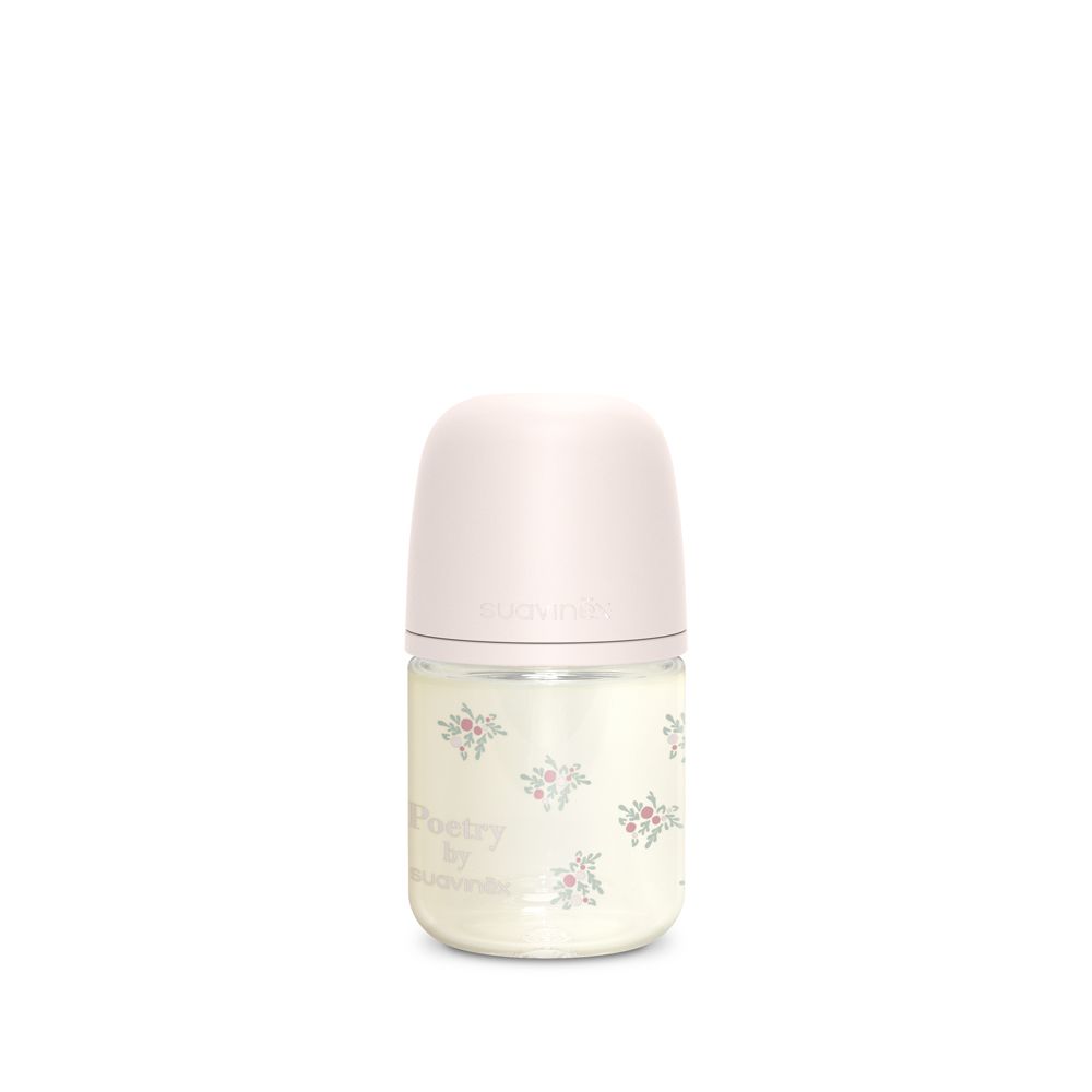 E-shop SUAVINEX | Fľaša sklo POETRY 120 ml fyziologická SX PRO +0 SF - ružová