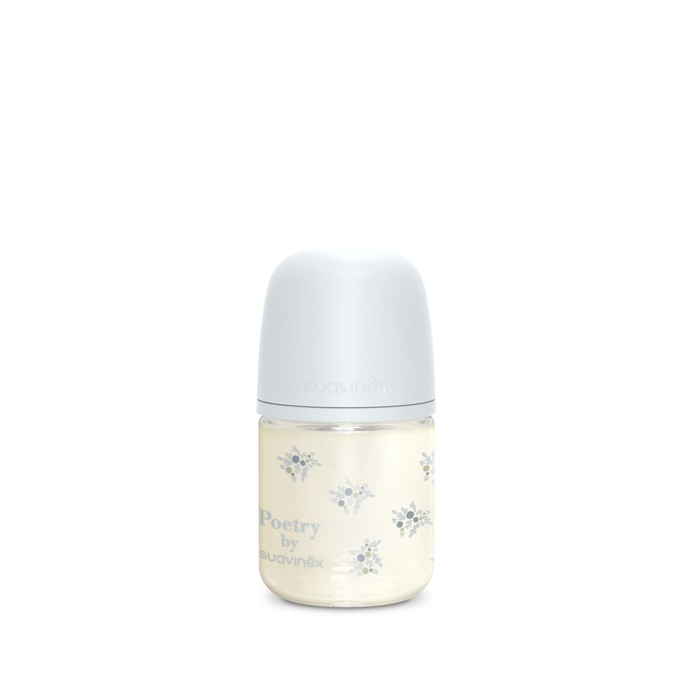E-shop SUAVINEX | Fľaša sklo POETRY 120 ml fyziologická SX PRO +0 SF - modrá