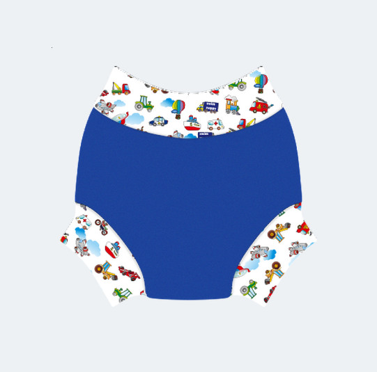 E-shop Swim nappy Neoprénové plavky Modré s autíčkami L