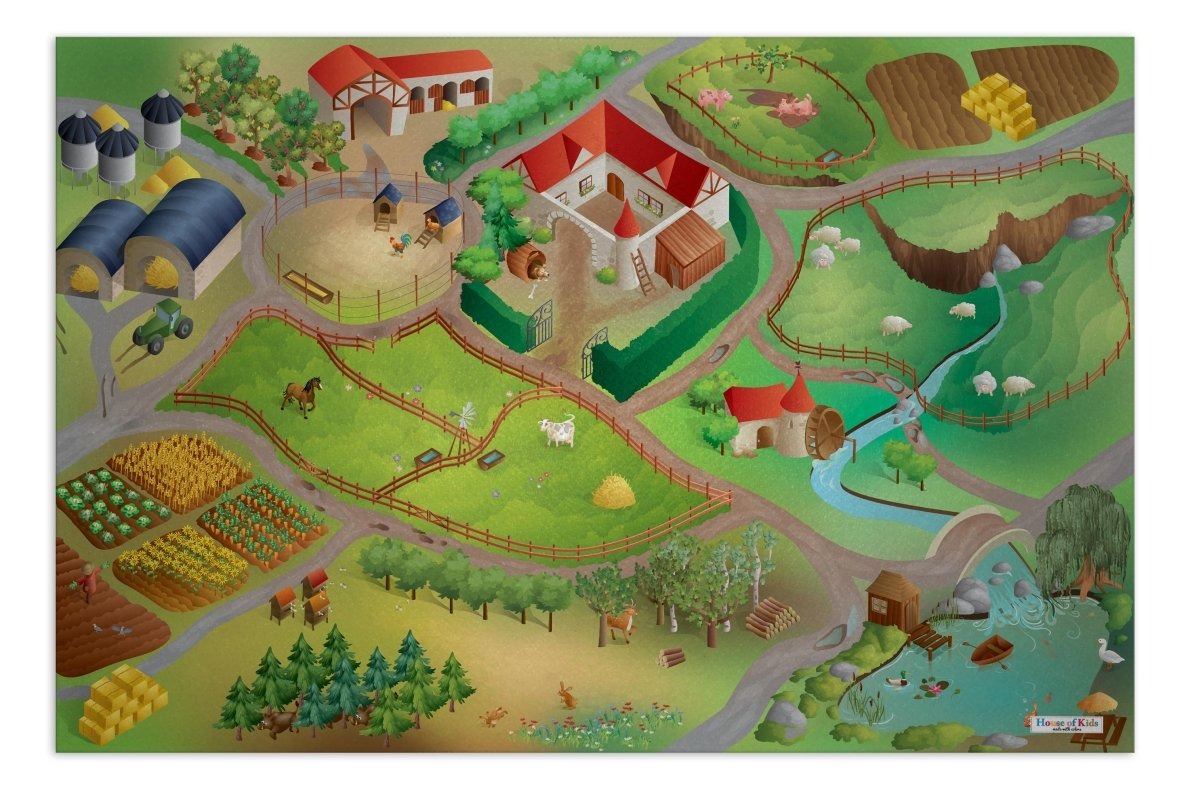 E-shop Marko Latexová podložka, 3D efekt - Farma, 100x150cm