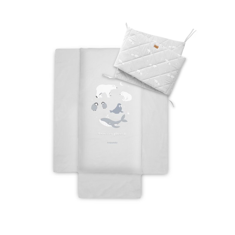 E-shop bonjourbébé 2-dielna bavlnená súprava do postieľky Polaris Grey 0m+