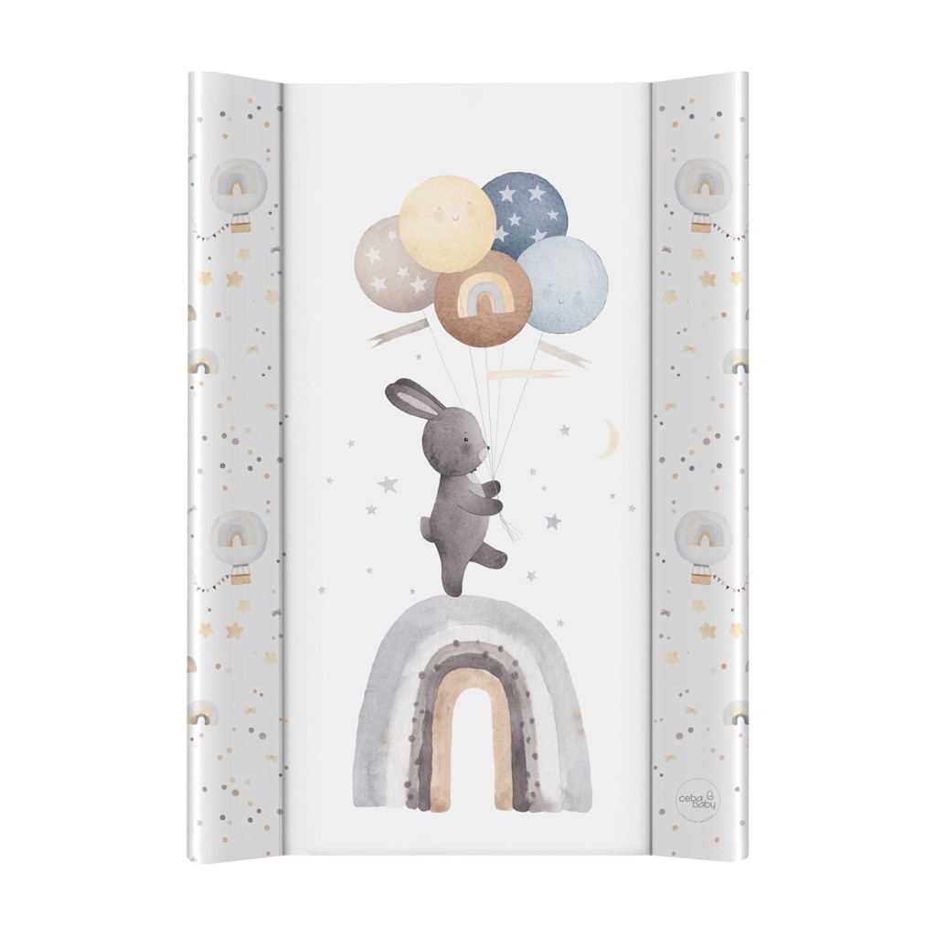 E-shop CEBA BABY Podložka prebaľovacia 2-hranná s pevnou doskou (50x70) Basic Rainbow Walk