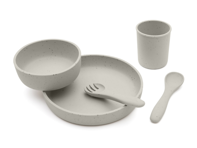 E-shop KikkaBoo Jedálenská sada 5-dielna Platinum Silicone Sand