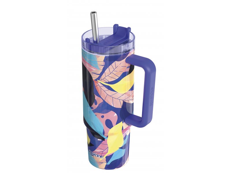 E-shop Quokka Nerezový termohrnček so slamkou Vibe Midnight Forest 880 ml