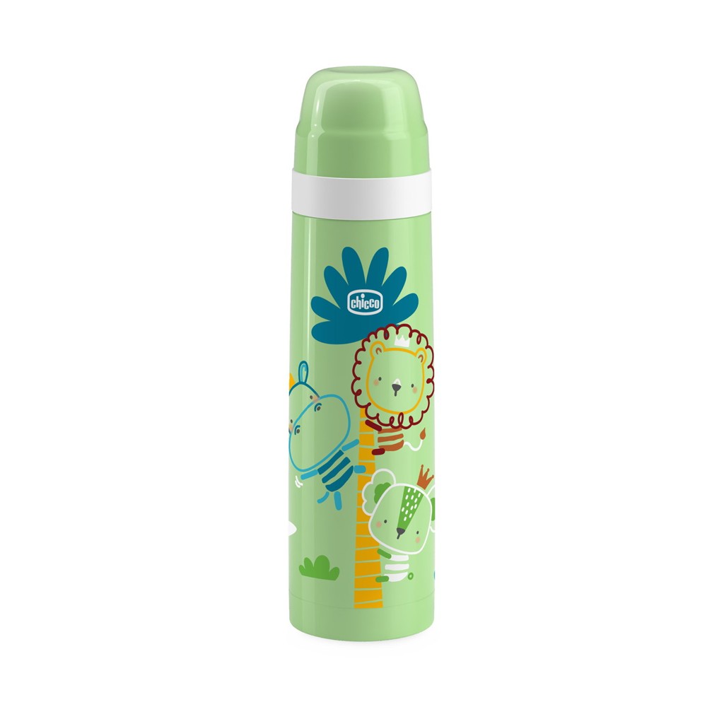 E-shop CHICCO Termoska zelená s obrázkami 500 ml