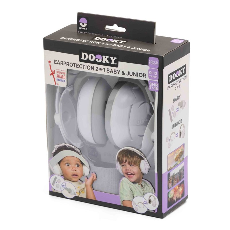 E-shop Dooky Chrániče sluchu 2v1 BABY & JUNIOR 0-12r White