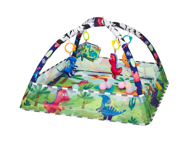 E-shop KikkaBoo Hracia deka s hrazdou a loptičkami Dino Forest