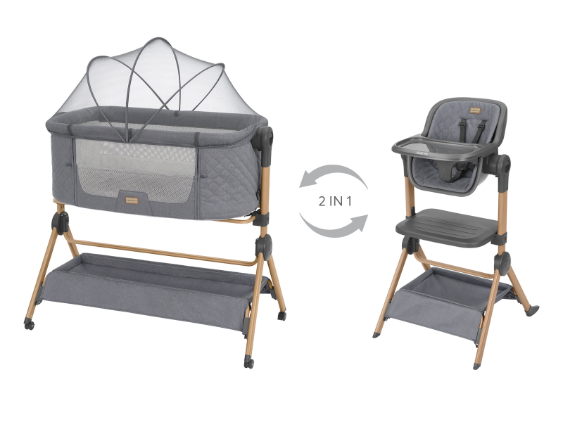 E-shop KikkaBoo Postieľka a stolička 2v1 Sleat Me Grey