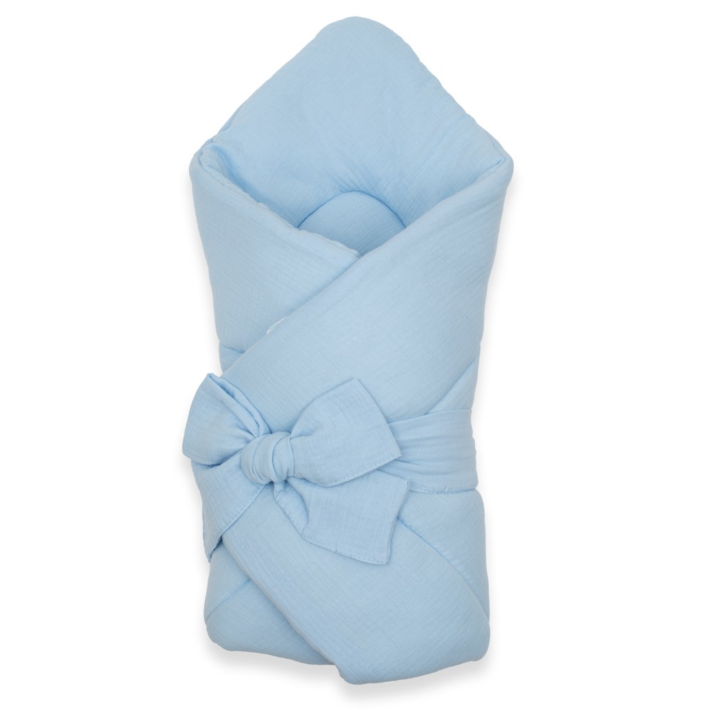 E-shop Mušelínová šnurovacia zavinovačka New Baby blue - 58707