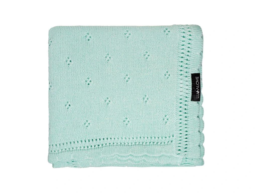 E-shop Lullalove Ažúrková deka 80x100cm DAISY farba:mäta