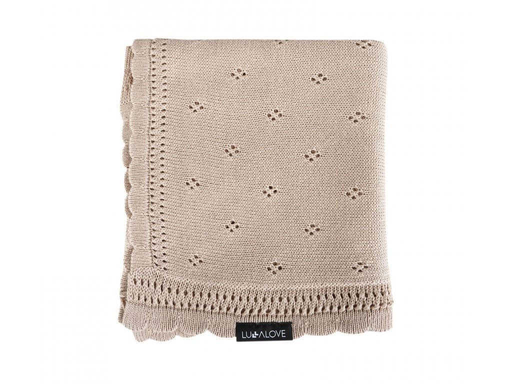 E-shop Lullalove Ažúrková deka 80x100cm DAISY farba:karamel
