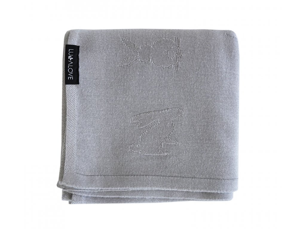 E-shop Lullalove Ľahká bambusová dečka 80x100cm, vzor Zajačik - Šedá