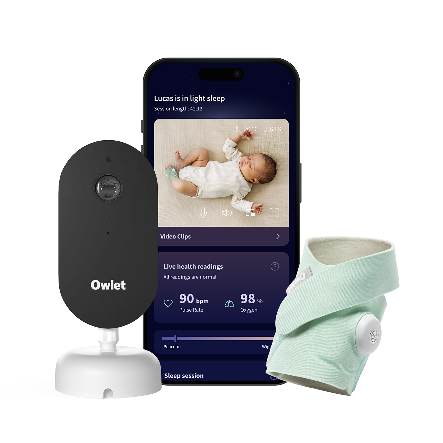 E-shop Owlet Dream Duo™ MINT - Inteligentná ponožka Dream Sock a kamera Dream Sight