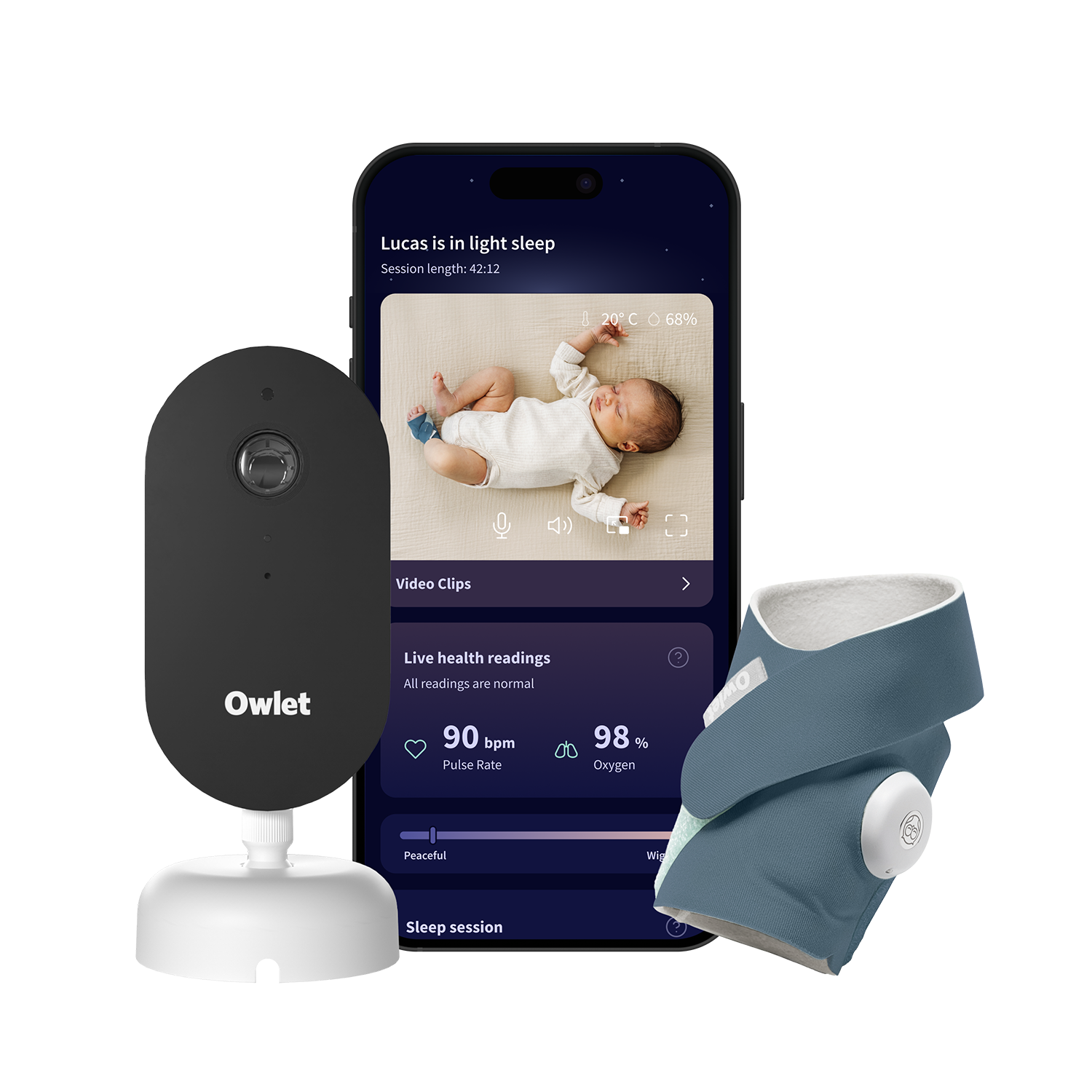 E-shop Owlet Dream Duo™ BEDTIME BLUE - Inteligentná ponožka Dream Sock a kamera Dream Sight
