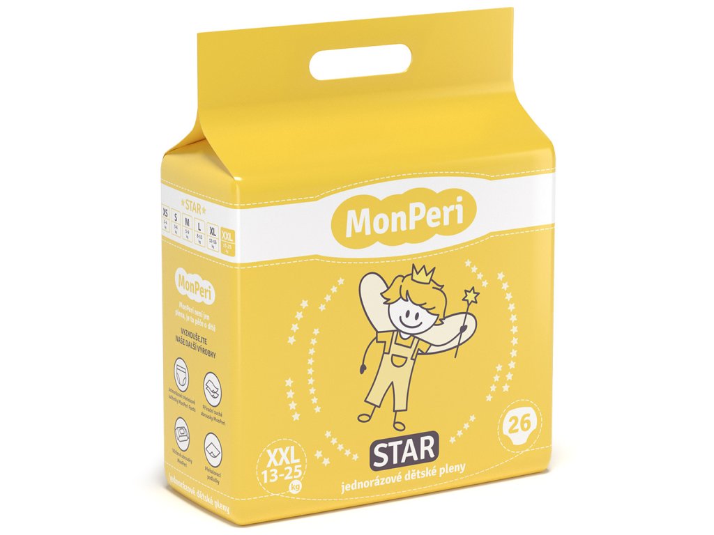 E-shop MonPeri jednorazové plienky STAR XXL 13-25kg (26ks)