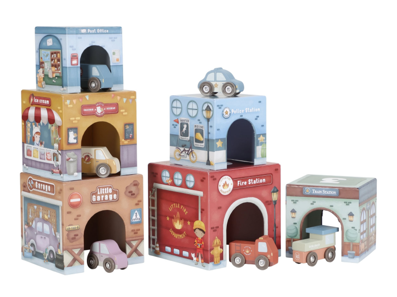 E-shop Little Dutch Kocky stohovacie s autíčkami