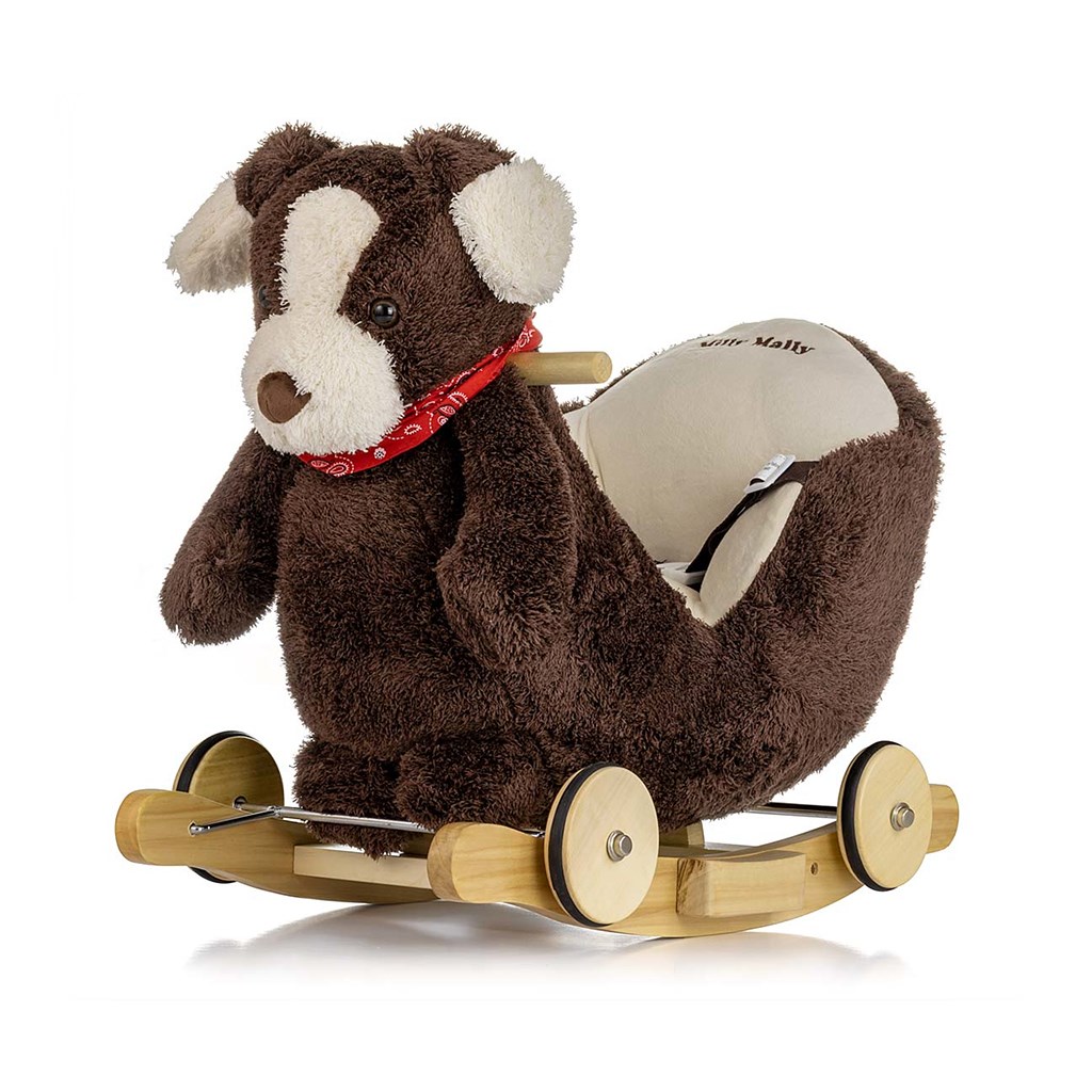 E-shop Hojdací psík s melódiou a kolieskami Milly Mally Polly Plus Brown Dog - 59007