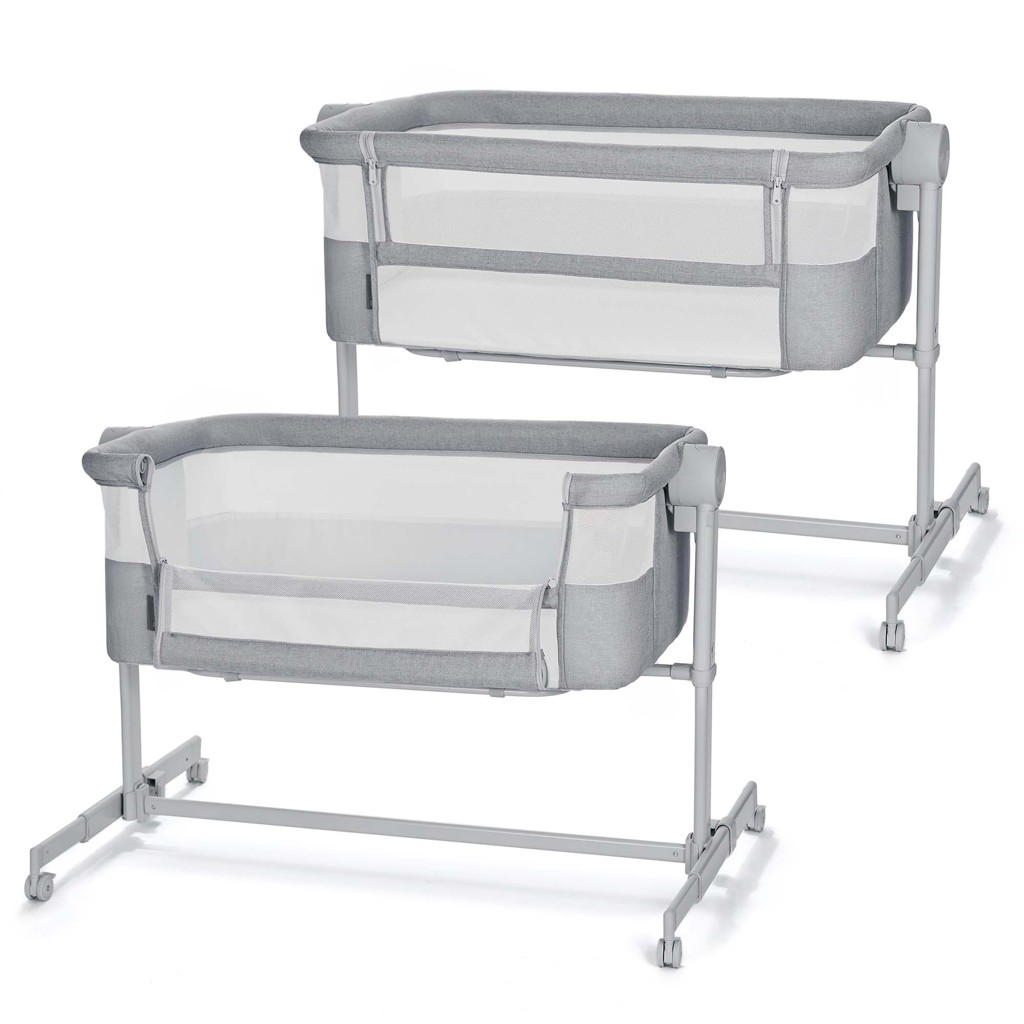 E-shop KINDERKRAFT Postieľka detská polohovateľná Nestee Up2 Full Light Grey