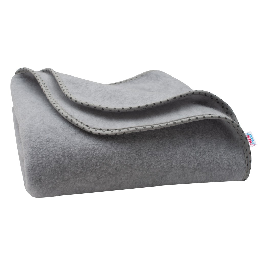 E-shop Detská fleecová deka New Baby 100x75 sivá hviezdičky - 44204