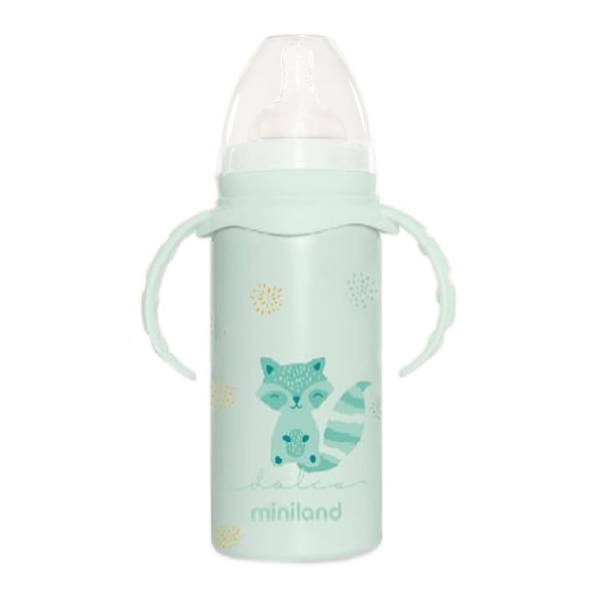 E-shop Miniland Dolce Termoska z nerezovej ocele s cumlíkom, 240 ml, mätová