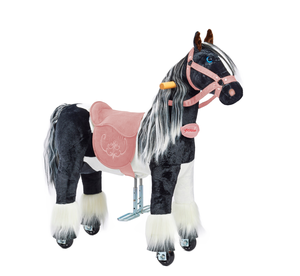 E-shop Ponnie Mechanický jazdiaci kôň Domino S s ružovým sedlom H306P