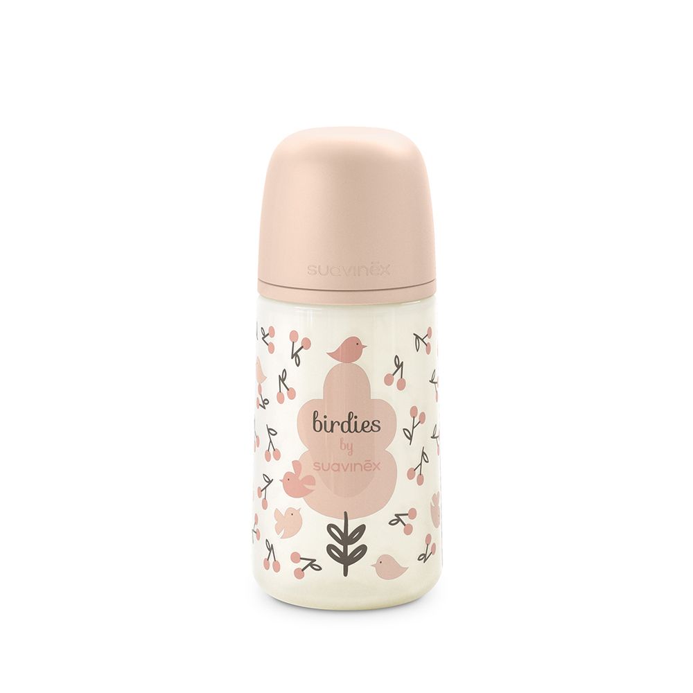 E-shop SUAVINEX | Dojčenská fľaša 270 ml M BIRDIES - ružová