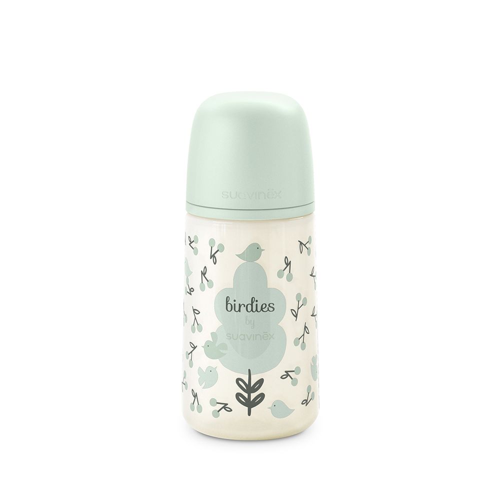 E-shop SUAVINEX | Dojčenská fľaša 270 ml M BIRDIES -zelená