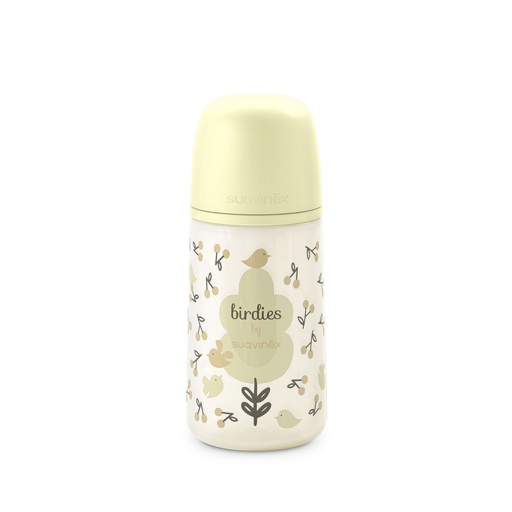 E-shop SUAVINEX | Dojčenská fľaša 270 ml M BIRDIES - žltá