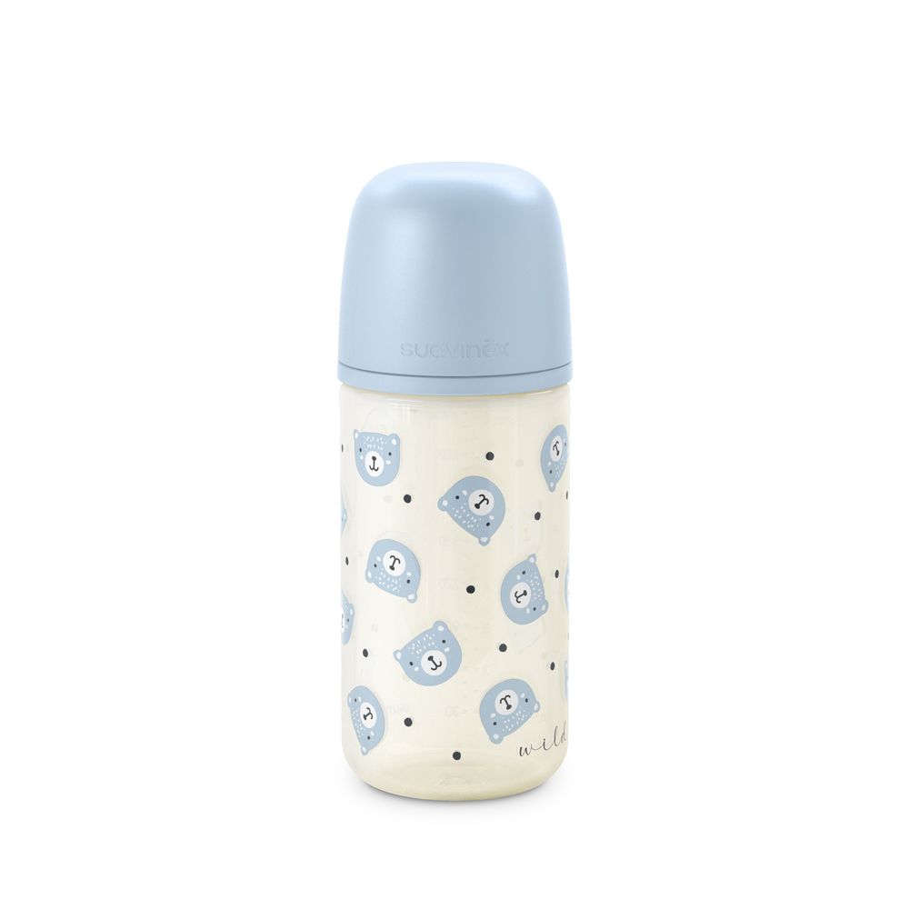E-shop SUAVINEX | Fľaša sklo WILD & FREE 240 ml fyziologická SX PRO +0 SF - modrá