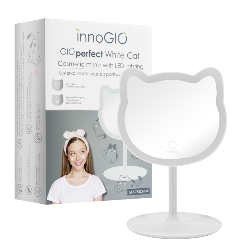 E-shop innoGIO Kozmetické zrkadlo GIOperfect White Cat