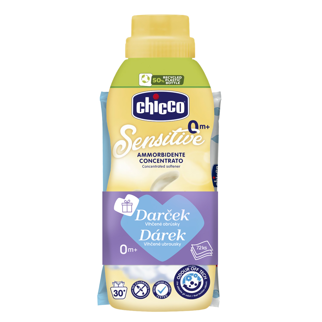E-shop CHICCO Aviváž koncentrovaná Baby Sensitive Jemný dotyk 750 ml + vlhčené obrúsky 72 ks zadarmo