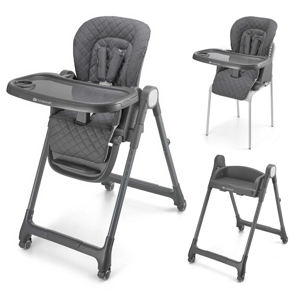 E-shop KINDERKRAFT Stolička jedálenská 3v1 Tulo Grey