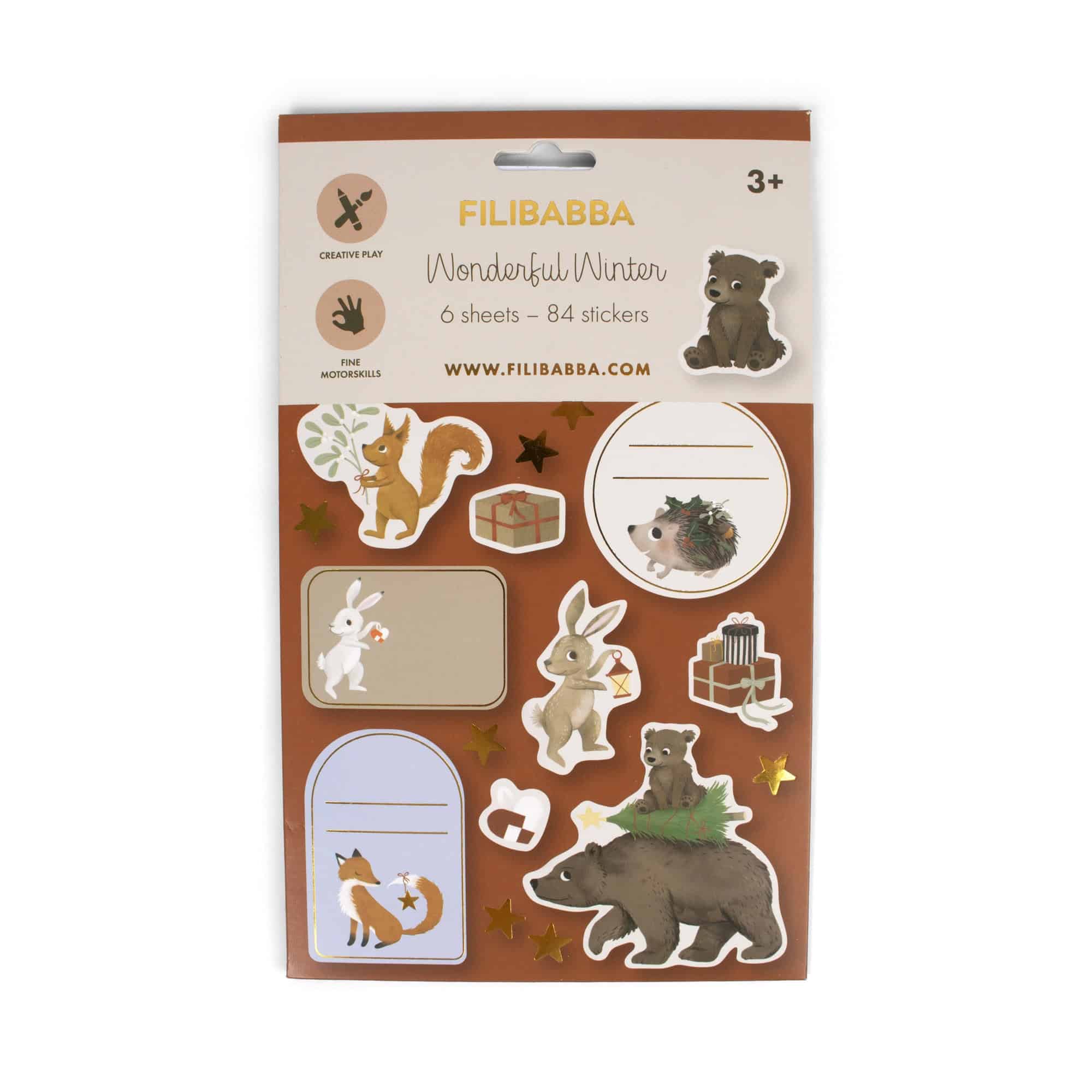 E-shop OPAKOVATEĽNE POUŽITEĽNÉ NÁLEPKY FILIBABBA - WONDER WINTER - FOREST FRIENDS