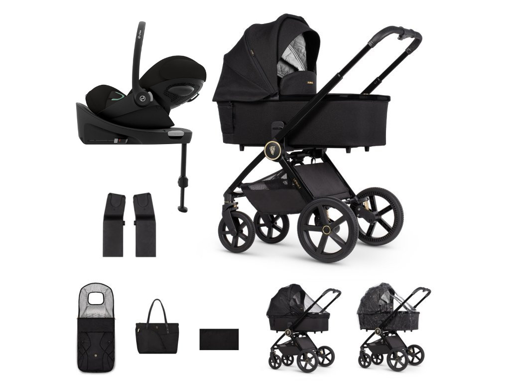 E-shop Venicci kočík Tinum UPline 2, All Black + Cybex Cloud G Plus so základňou