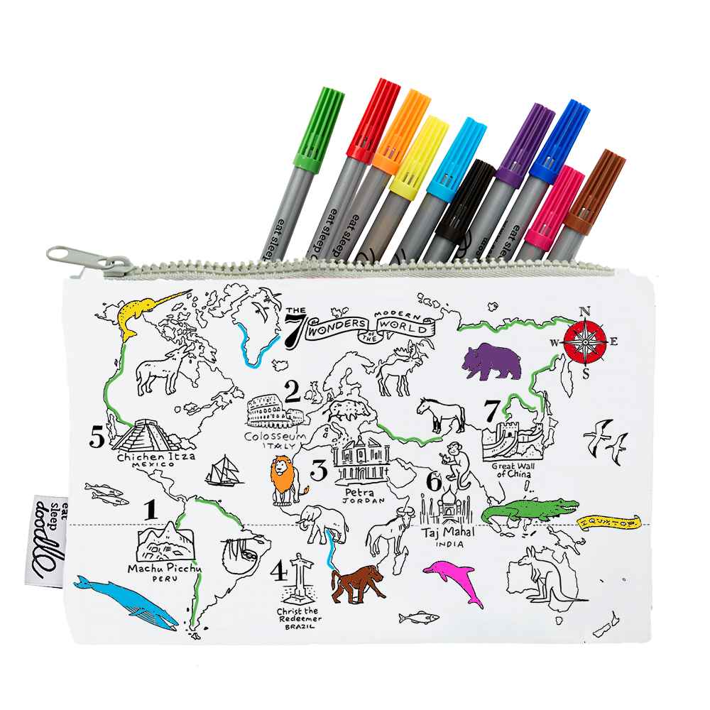 E-shop Eatsleepdoodle Peračník Vymaľuj a oper World map