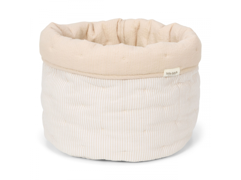 E-shop Little Dutch Košík textilný obojstranný veľký Pure Soft Beige Stripe