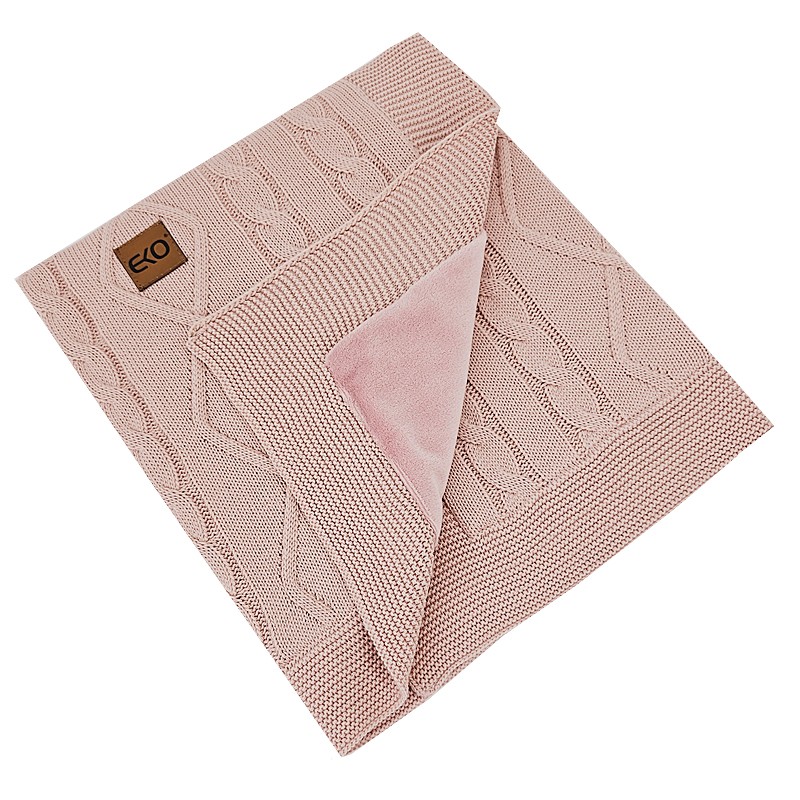 E-shop EKO Dečka z pleteniny s kožušinovou podšívkou, PLE-91 ROSE PINK