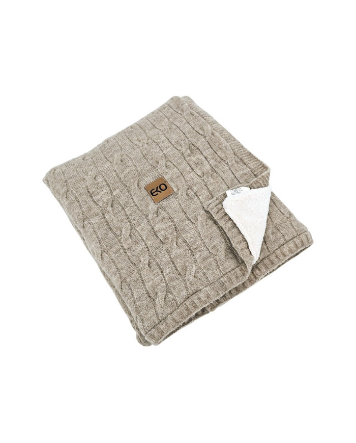 E-shop EKO Dečka z pleteniny s kožušinovou podšívkou, PLE-108 LIGHT BROWN