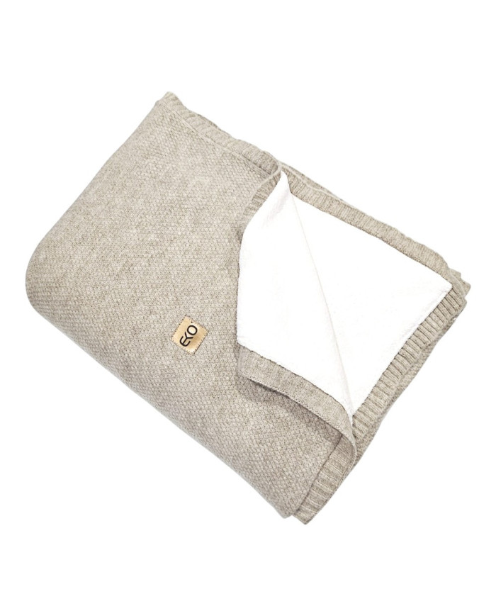 E-shop EKO MILANO DUO Pletená deka s podšívkou z umelej kožušiny 150x200cm TAUPE