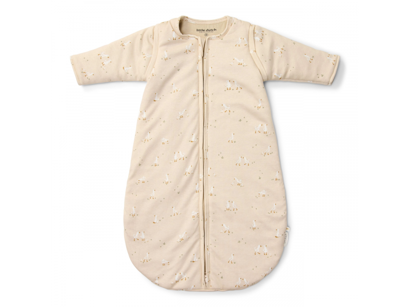 E-shop Little Dutch Spací vak s oddeliteľnými rukávmi 90 cm Husa Newborn Naturals
