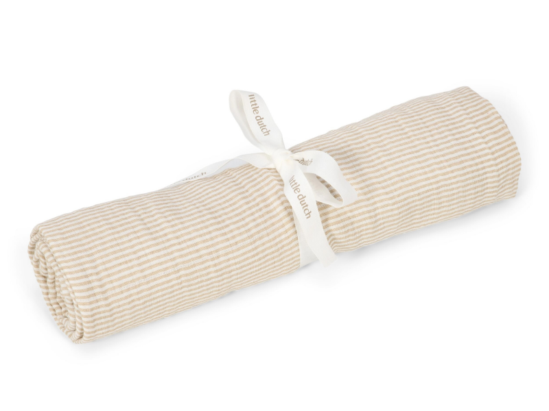 E-shop Little Dutch Plienka zavinovacia 120x120 cm Pure Soft Beige