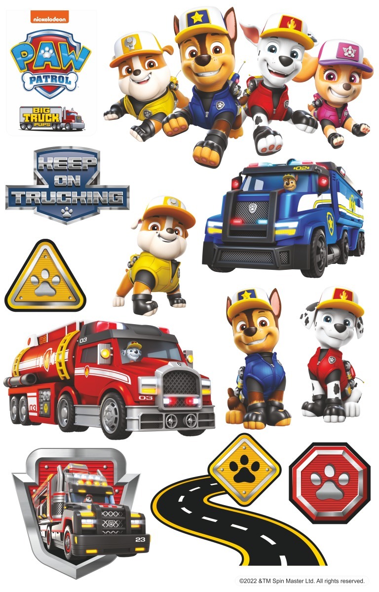 E-shop Nickelodeon Nástenná dekorácia Paw Patrol, Chase, Rubble, Marshall, Skye