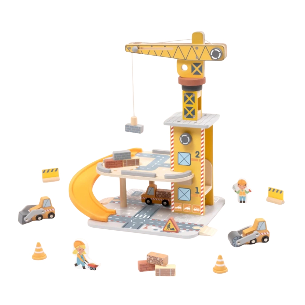 E-shop Tooky Toy Žeriav a autíčka set